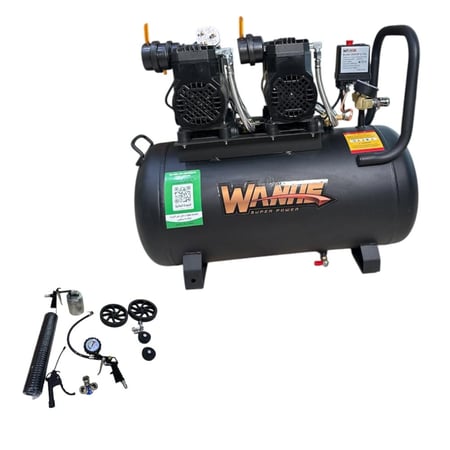 ماطور هواء صامت WANIE سعة 70 لتر – محرك مزدوج