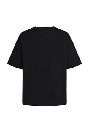 تيشيرت واسع بشعار عزف- كلاسيك اسود