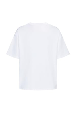 تيشيرت واسع بشعار عزف - كلاسيك أبيض