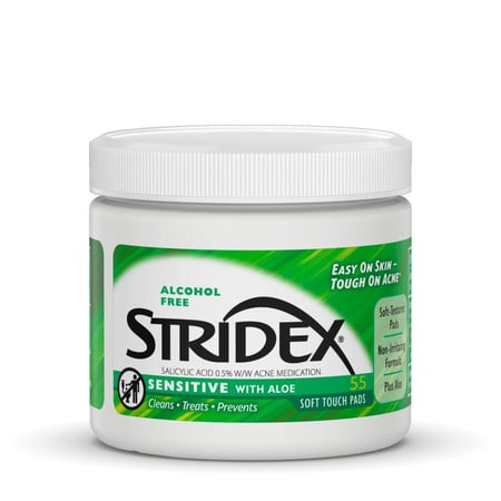 ستريدكس مسحات قطنية مكافحة حب الشباب بالصبار للبشرة الحساسة 55 قطعة