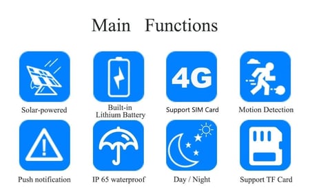 كاميرا مراقبة بالطاقة الشمسية مدمج 4G شريحة