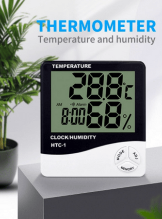 قارئ حرارة ورطوبة مع شاشة عرض