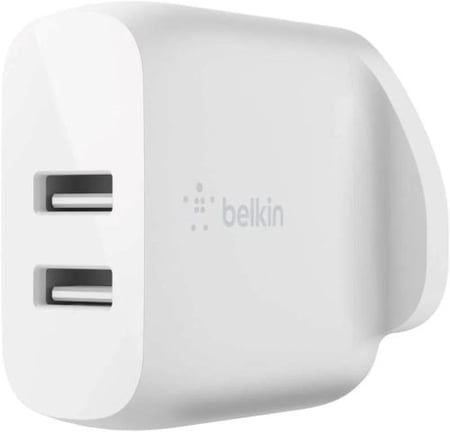 راس جداري بمنفذين USB وكيبل شحن ايفون بلكن