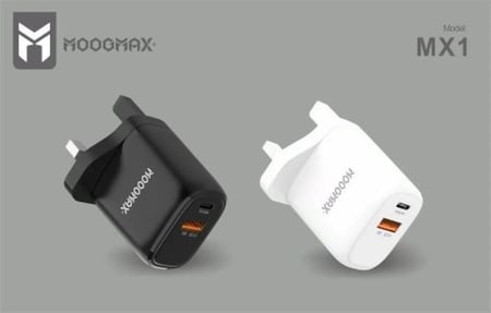 شاحن سريع محمول ثنائي المنفذ PD بقوة 20 واط من موج ماكس