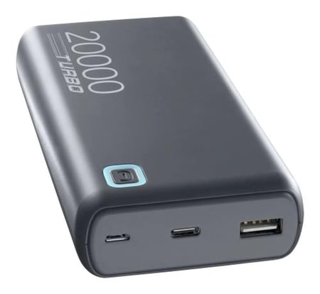 بطارية 20 ألف ميلي تيربو اسرع 3 مرات- من Cellularline - بـ 3 منافذ - أسود