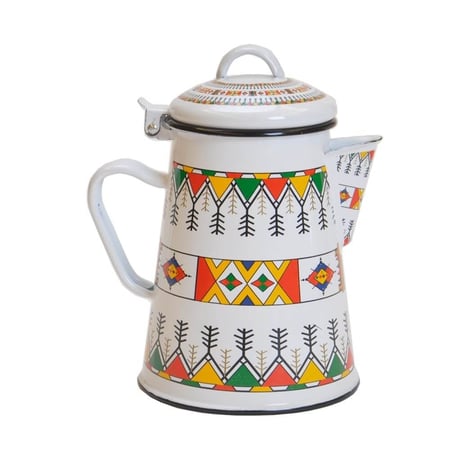 بكرج عسيري تراثي متعددة الأحجام لون أبيض من بادريق