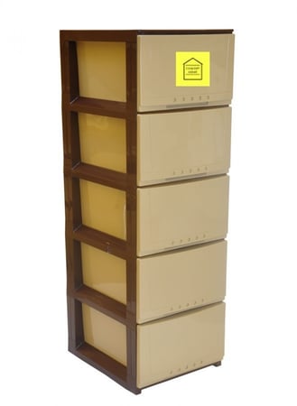 أدراج تخزين بلاستيك 5 أدوار متعددة الألوان