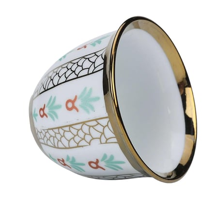 طقم أكواب قهوة 12 قطعة متعددة الأحجام بداوي ذهبي من بادريق