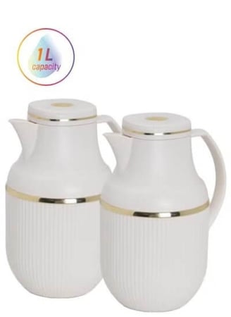 طقم ترامس قهوة وشاي، سعة 1 لتر، متعدد الألوان، من بادريق