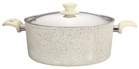 طقم قدور الجرانيت الأمل 15 قطعة لون بيج