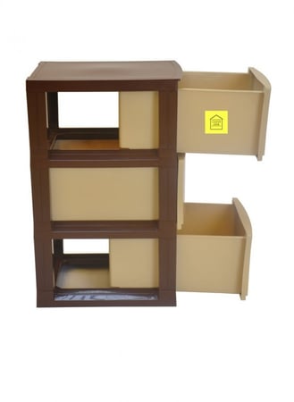 ادراج بلاستيك للتخزين 3 أدوار متعددة الألوان