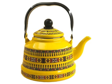 ابريق نقشة تراثي متعدد الأحجام لون أصفر من بادريق