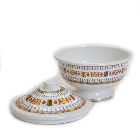 تمرية غضار نقشة تراثي متعدد الأحجام لون أبيض من بادريق