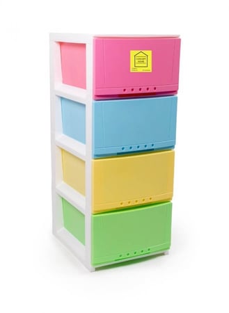 ادراج بلاستيك للملابس 4 أدوار متعددة الألوان