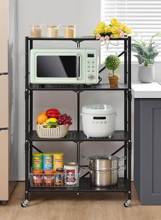 ارفف تخزين قابلة للطي متعدد المقاسات بعجلات دوارة من كونسبت هوم