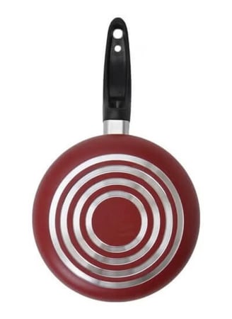 مقلاة صلصة تيفلون متعدد الأحجام لون اسود واحمر من بادريق