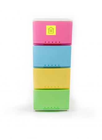 ادراج بلاستيك للملابس 4 أدوار متعددة الألوان