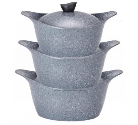 قدور طقم بادريق طقم 8 قطع لون بيج رصاصي لاهويا