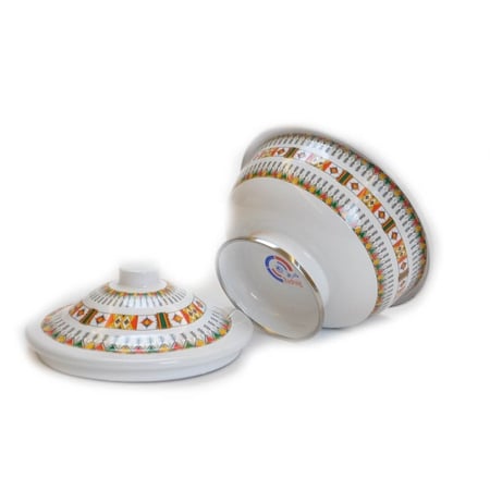 تمرية غضار نقشة تراثي متعدد الأحجام لون أبيض من بادريق