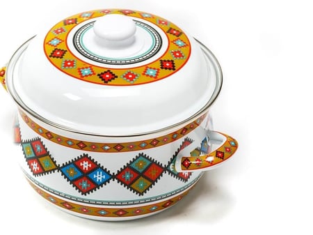 قدور غضار نقشة تراثي طقم 5 قطع