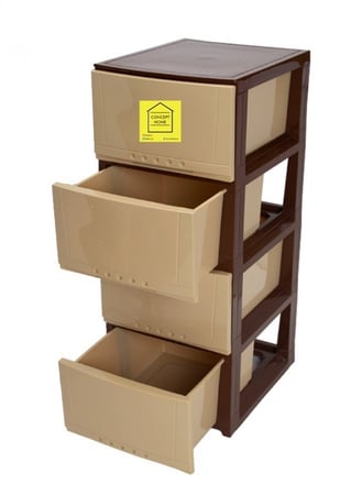 ادراج بلاستيك للملابس 4 أدوار متعددة الألوان