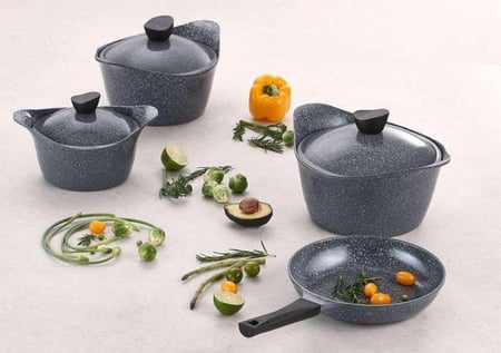 قدر طبخ جرانيت رمادي من بادريق لاهويا