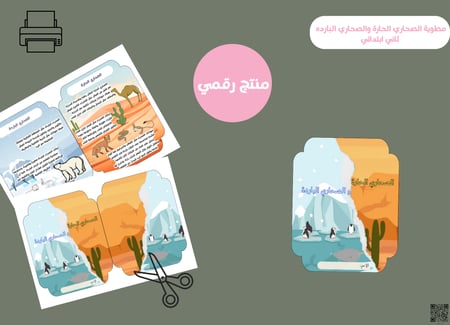 مطوية الصحاري الحارة و الصحاري الباردة-ثاني ابتدائي pdf