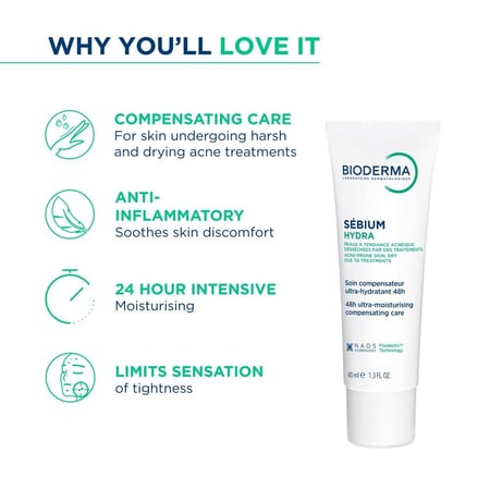 كريم بيوديرما هيدرا   مرطب  للبشرة الدهنية والمعرضة لحب الشباب | 40 مل