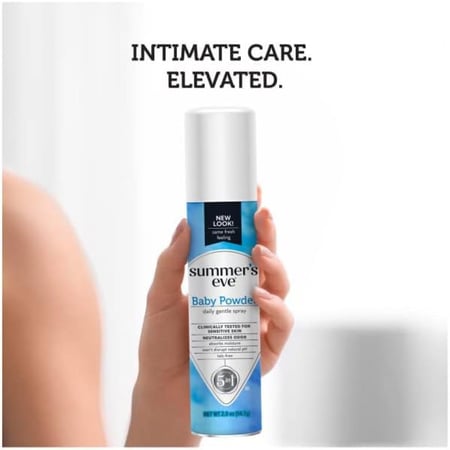 بخاخ انتعاش يومي للمناطق الحساسة برائحة بودرة الأطفال من سمرز إيف - 56.7 جم