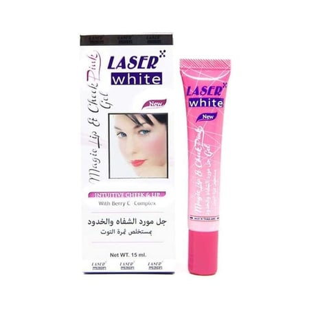 جل مورد الشفاه والخدود بمستخلص التوت من ليزر وايت - 15 مل