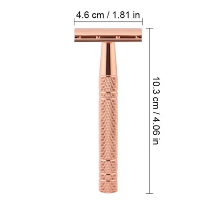 طقم شفرات حلاقة أمنة مزدوجة الحواف للرجال والنساء مع 5 قطع شفرة (وردي)