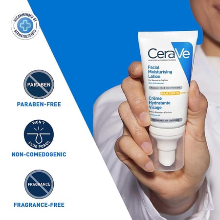 لوشن مرطب للوجه صباحي مع واقي شمس SPF 25 من سيرافي - 52 مل