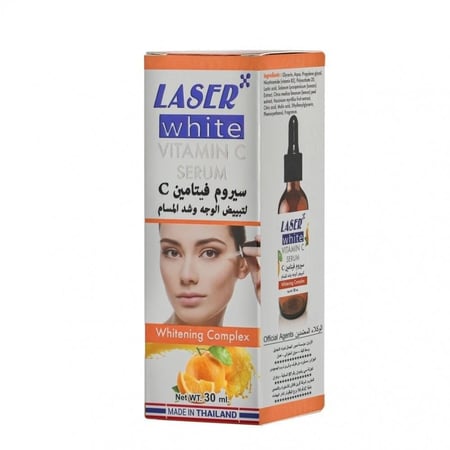 سيروم فيتامين سي لتبيض الوجه وسد المسام من ليزر وايت - 30 مل