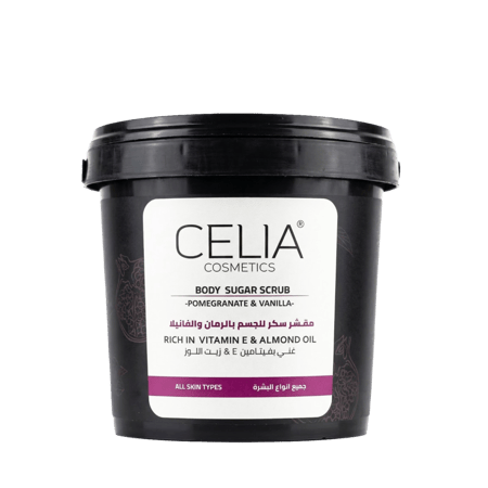 مقشر السكر الزيتي للجسم بالرمان والفانيلا