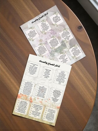 أذكار الصباح والمساء حجم A4 ( للتعليق على الجدار)