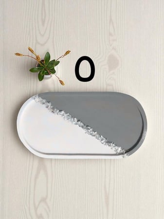 صينيه كونكريت متالقه (ورق ذهب /ابيض )