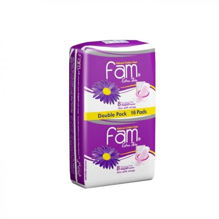 فام فوط نسائية رقيقة إكسترا بالأجنحة حجم كبير - 16 قطعة