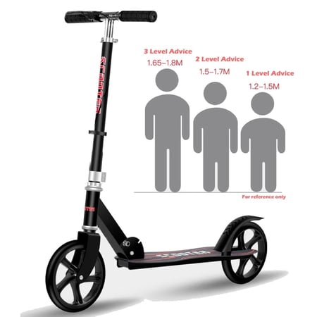 سكوتر للأطفال، سكوتر بثلاث عجلات قابلة للتعديل والطي، عجلات مضيئة LED، للأطفال من سن 5 إلى 12 سنوات C22110 LENO