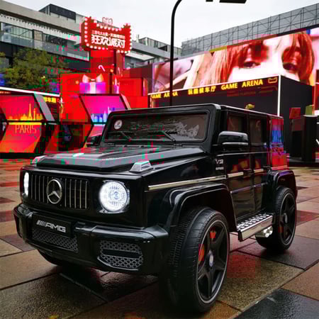 سيارات اطفال جي كلاس للاطفال كهربائية 12 فولت، سيارة مرسيدس بنز اي كيو جي كهربائية تعمل بالبطارية مع جهاز تحكم عن بعد للوالدين، مصابيح LED كاملة للسيارة، نظام تعليق، موسيقى، دفع رباعي C616