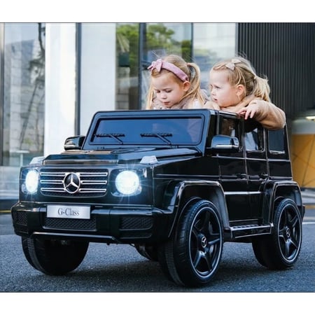 سيارات اطفال جي كلاس للاطفال كهربائية 12 فولت، سيارة مرسيدس بنز اي كيو جي كهربائية تعمل بالبطارية مع جهاز تحكم عن بعد للوالدين، مصابيح LED كاملة للسيارة، نظام تعليق، موسيقى، دفع رباعي C616