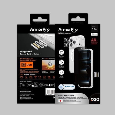 بكج ArmorPro (4 في 1) كفر ماج سيف شفاف + شاشة خصوصية + كفر وحماية عدسات - لآيفون 17 برو