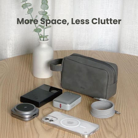 شنطة يد صغيرة دريب - رمادي غامق