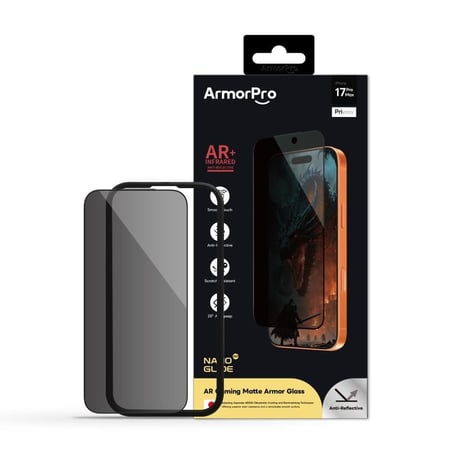 حماية شاشة خصوصية ايفون 17 برو ماكس ArmorPro نانو ستيكر مطفي