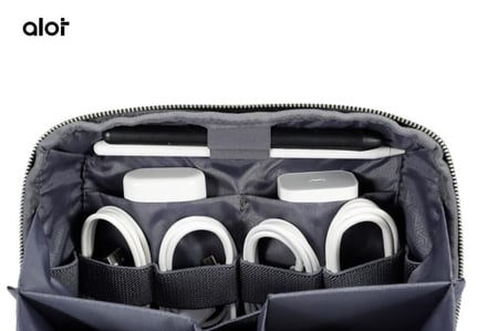 شنطة يد Alot جلد مايكروفايبر بسعة 1 لتر مع حزام خلفي للحمل – رمادي