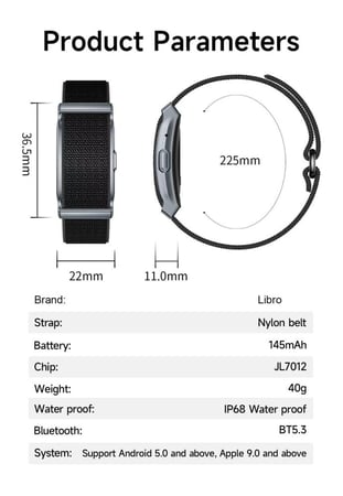 سوارة تتبع رياضية من ليبرو اسود LIB-A150H / Black