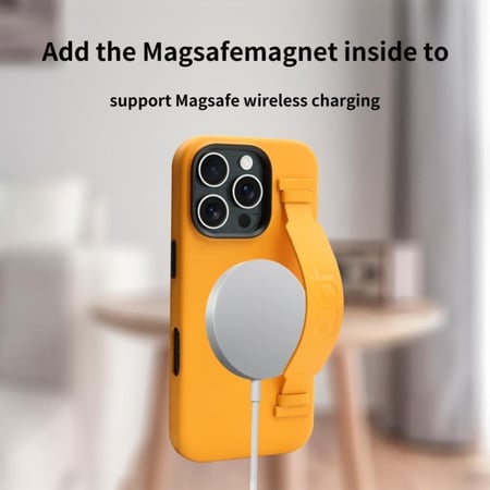 كفر حماية من الوت نوبل جلد ماج سيف مع اطار معدني للكاميرا للايفون - برتقالي