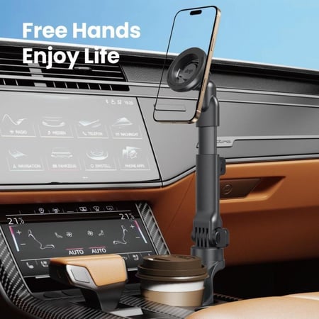 هولدر حامل جوال مغناطيسي للسيارة دريب 2 في 1 لفتحة الكوب - أسود