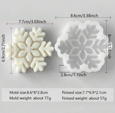 قالب سيلكون - ندفة الثلـج