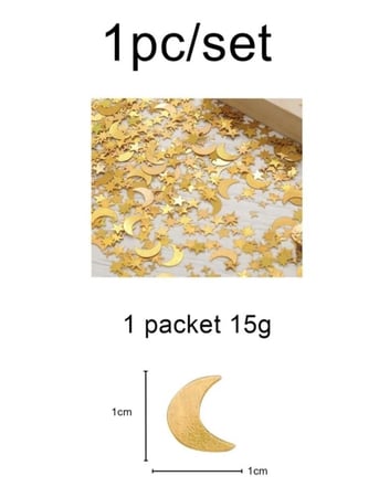 قصاصات ورقيه ذهبيه - شكل هلال و نجوم