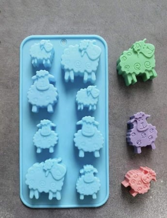 قالب سيليكون على شكل خراف لصب الشموع او الريزن او الصابون